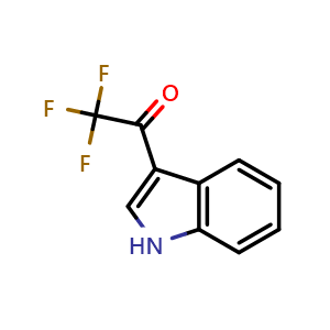 Chemical structure of 3-(Trifluoroacetyl)indole , CAS 14618-45-2, AChemBlock W160130