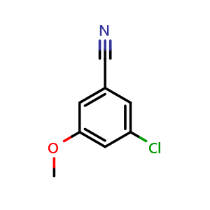 Chemical structure of 3-Chloro-5-methoxybenzonitrile , CAS 473923-96-5, AChemBlock W160140