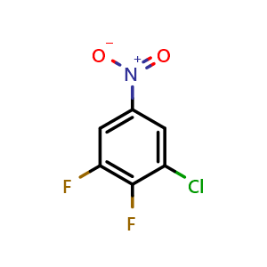 Chemical structure of 1-Chloro-2,3-difluoro-5-nitrobenzene , CAS 53780-44-2, AChemBlock W160143