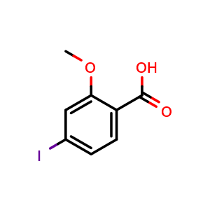 Chemical structure of 4-Iodo-2-methoxybenzoic acid , CAS 89942-34-7, AChemBlock W160145