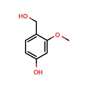 Chemical structure of 4-(Hydroxymethyl)-3-methoxyphenol , CAS 119138-29-3, AChemBlock W160162