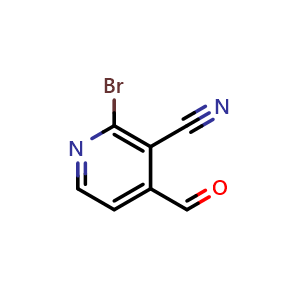Chemical structure of 2-Bromo-4-formylnicotinonitrile , CAS 1289265-76-4, AChemBlock W160176