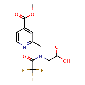 Chemical structure of N-((4-(Methoxycarbonyl)pyridin-2-yl)methyl)-N-(2,2,2-trifluoroacetyl)glycine , CAS 2436537-60-7, AChemBlock W160186