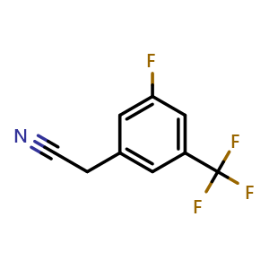 Chemical structure of 2-(3-Fluoro-5-(trifluoromethyl)phenyl)acetonitrile , CAS 239087-12-8, AChemBlock W160188