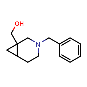 Chemical structure of (3-Benzyl-3-azabicyclo[4 1 0]heptan-1-yl)methanol , CAS 309748-42-3, AChemBlock W160197