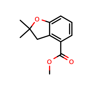 Chemical structure of Methyl 2,2-dimethyl-2,3-dihydrobenzofuran-4-carboxylate , CAS 929301-86-0, AChemBlock W160198