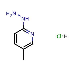 Chemical structure of 2-Hydrazinyl-5-methylpyridine hydrochloride , CAS 1375477-15-8, AChemBlock W160213