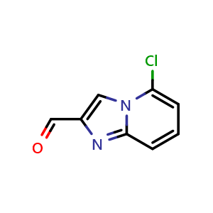 Chemical structure of 5-Chloroimidazo[1,2-a]pyridine-2-carbaldehyde , CAS 881841-35-6, AChemBlock W160230