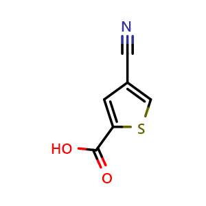 Chemical structure of 4-Cyanothiophene-2-carboxylic acid , CAS 406719-77-5, AChemBlock W160257