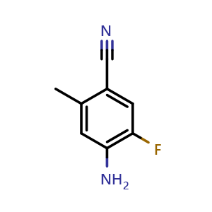 Chemical structure of 4-Amino-5-fluoro-2-methylbenzonitrile , CAS 1849279-50-0, AChemBlock W160270