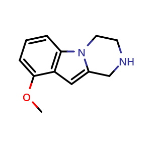 Chemical structure of 9-Methoxy-1,2,3,4-tetrahydropyrazino[1,2-a]indole , CAS 796069-34-6, AChemBlock W160283