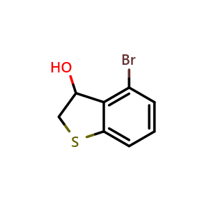 Chemical structure of 4-Bromo-2,3-dihydrobenzo[b]thiophen-3-ol , CAS 737802-12-9, AChemBlock W160312