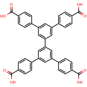 Chemical structure of 5',5''-Bis(4-carboxyphenyl)-[1,1':3',1'':3'',1'''-quaterphenyl]-4,4'''-dicarboxylic acid , CAS 1383925-31-2, AChemBlock W160319