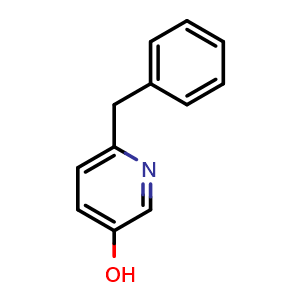 Chemical structure of 6-Benzylpyridin-3-ol , CAS 101192-76-1, AChemBlock W160320