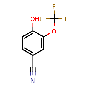 Chemical structure of 4-Hydroxy-3-(trifluoromethoxy)benzonitrile , CAS 1093397-72-8, AChemBlock W160324