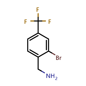 Chemical structure of (2-Bromo-4-(trifluoromethyl)phenyl)methanamine , CAS 1001109-50-7, AChemBlock W160329
