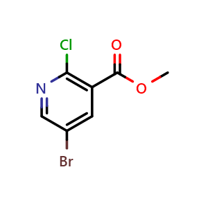 Chemical structure of Methyl 5-Bromo-2-chloronicotinate , CAS 78686-79-0, AChemBlock W160332