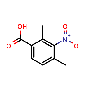 Chemical structure of 2,4-Dimethyl-3-nitrobenzoic acid , CAS 39053-47-9, AChemBlock W160341