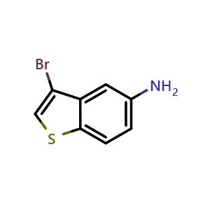 Chemical structure of 3-Bromobenzo[b]thiophen-5-amine , CAS 98434-36-7, AChemBlock W160350
