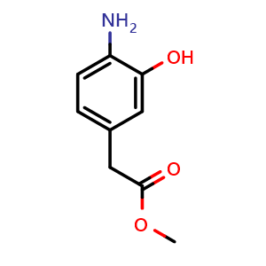 Chemical structure of Methyl 2-(4-amino-3-hydroxyphenyl)acetate , CAS 353525-11-8, AChemBlock W160352