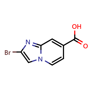 Chemical structure of 2-Bromoimidazo[1,2-a]pyridine-7-carboxylic acid , CAS 1784089-67-3, AChemBlock W160354