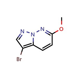 Chemical structure of 3-Bromo-6-methoxypyrazolo[1,5-b]pyridazine , CAS 1246552-73-7, AChemBlock W160357