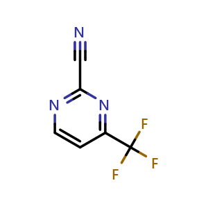 Chemical structure of 4-(Trifluoromethyl)pyrimidine-2-carbonitrile , CAS 1206459-86-0, AChemBlock W160358