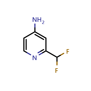 Chemical structure of 2-(Difluoromethyl)pyridin-4-amine , CAS 1446509-58-5, AChemBlock W160364