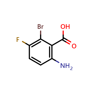Chemical structure of 6-Amino-2-bromo-3-fluoro-benzoic acid , CAS 1623461-06-2, AChemBlock W160373
