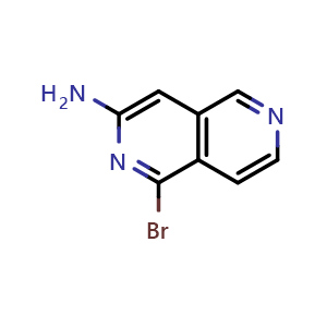 Chemical structure of 1-Bromo-2,6-naphthyridin-3-amine , CAS 3611-11-8, AChemBlock W160377