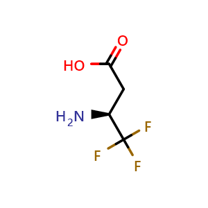 Chemical structure of (S)-3-Amino-4,4,4-trifluorobutanoic acid , CAS 151871-99-7, AChemBlock W160378