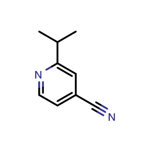 Chemical structure of 2-Isopropylisonicotinonitrile , CAS 33538-10-2, AChemBlock W160379