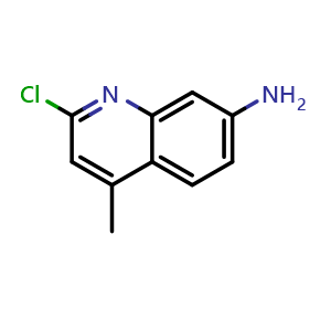 Chemical structure of 2-Chloro-4-methylquinolin-7-amine , CAS 114058-74-1, AChemBlock W160388