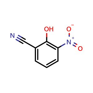Chemical structure of 2-Hydroxy-3-nitrobenzonitrile , CAS 28177-79-9, AChemBlock W160391