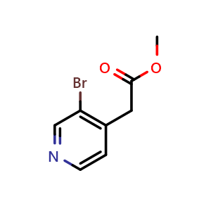 Chemical structure of Methyl 2-(3-bromopyridin-4-yl)acetate , CAS 162615-12-5, AChemBlock W160397