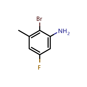 Chemical structure of 2-Bromo-5-fluoro-3-methylaniline , CAS 1463053-93-1, AChemBlock W160404
