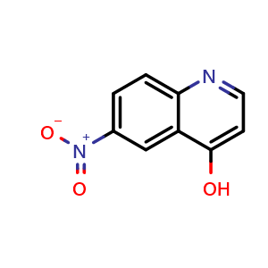 Chemical structure of 6-Nitroquinolin-4-ol , CAS 23432-42-0, AChemBlock W160413