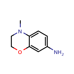 Chemical structure of 4-Methyl-3,4-dihydro-2H-benzo[b][1,4]oxazin-7-amine , CAS 220844-82-6, AChemBlock W160414