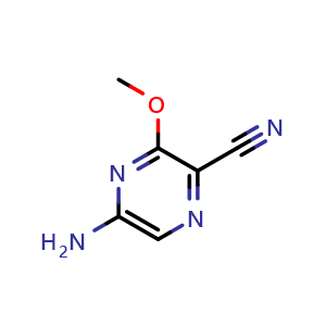 Chemical structure of 5-Amino-3-methoxypyrazine-2-carbonitrile , CAS 1137478-55-7, AChemBlock W160423