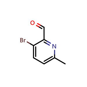 Chemical structure of 3-Bromo-6-methylpicolinaldehyde , CAS 1060810-14-1, AChemBlock W160435