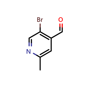 Chemical structure of 5-Bromo-2-methylisonicotinaldehyde , CAS 1060810-15-2, AChemBlock W160436