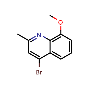 Chemical structure of 4-Bromo-8-methoxy-2-methylquinoline , CAS 927800-62-2, AChemBlock W160442