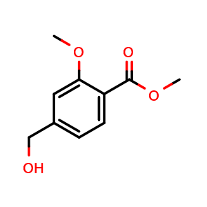 Chemical structure of Methyl 4-(hydroxymethyl)-2-methoxybenzoate , CAS 57757-74-1, AChemBlock W160444