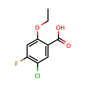 Chemical structure of 5-Chloro-2-ethoxy-4-fluorobenzoic acid , CAS 1805820-29-4, AChemBlock W160448