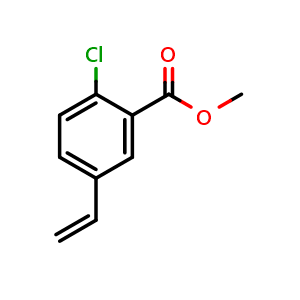 Chemical structure of Methyl 2-chloro-5-vinylbenzoate , CAS 272130-85-5, AChemBlock W160480