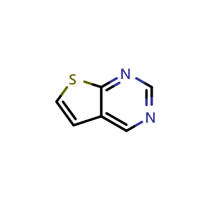 Chemical structure of Thieno[2,3-d]pyrimidine , CAS 272-24-2, AChemBlock W160504
