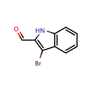 Chemical structure of 3-Bromo-1H-indole-2-carbaldehyde , CAS 906440-21-9, AChemBlock W160506
