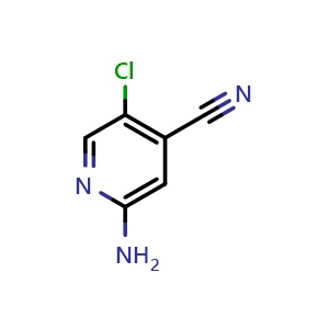 Chemical structure of 2-Amino-5-chloroisonicotinonitrile , CAS 1393106-21-2, AChemBlock W160521