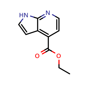 Chemical structure of Ethyl 1H-pyrrolo[2,3-b]pyridine-4-carboxylate , CAS 1261588-72-0, AChemBlock W160534