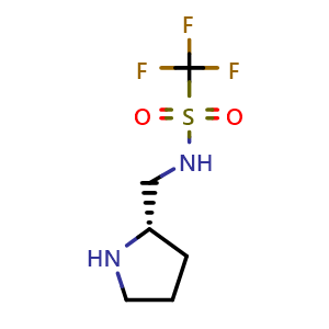 Chemical structure of N-[(2S)-2-Pyrrolidinylmethyl]trifluoromethanesulfonamide , CAS 782495-18-5, AChemBlock W160602